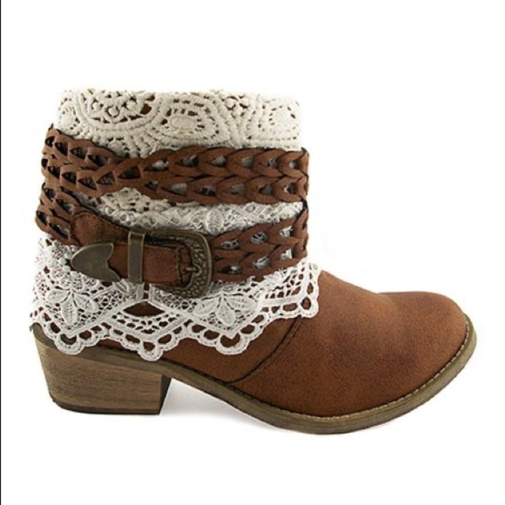 Tigerbear Republik Cowboy Boots with Lace Size 8